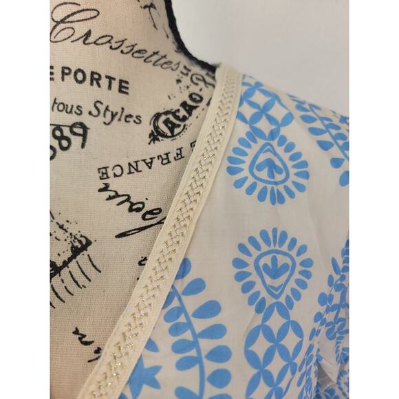 Saiph Lab Santorini Cotton Dress Womens SZ Medium Coastal Lagenlook NEW - Picture 4 of 12